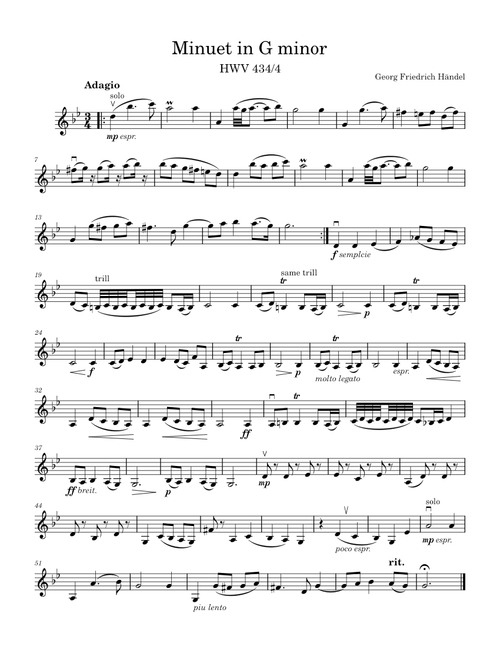 Minuet in g minor – Georg Friedrich Händel