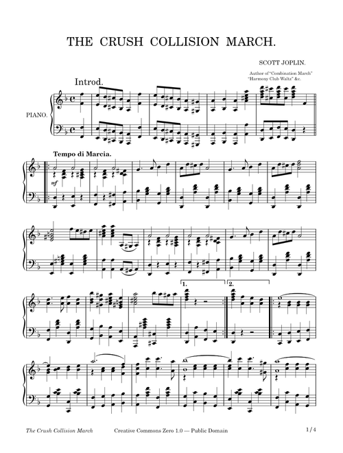 Great Crush Collision March – Scott Joplin – 1896