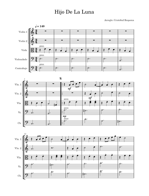 Hijo de la Luna – Mecano Quinteto de cuerdas