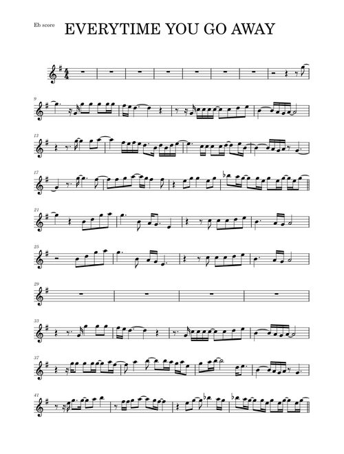 EVERYTIME YOU GO AWAY (alto sax & piano)