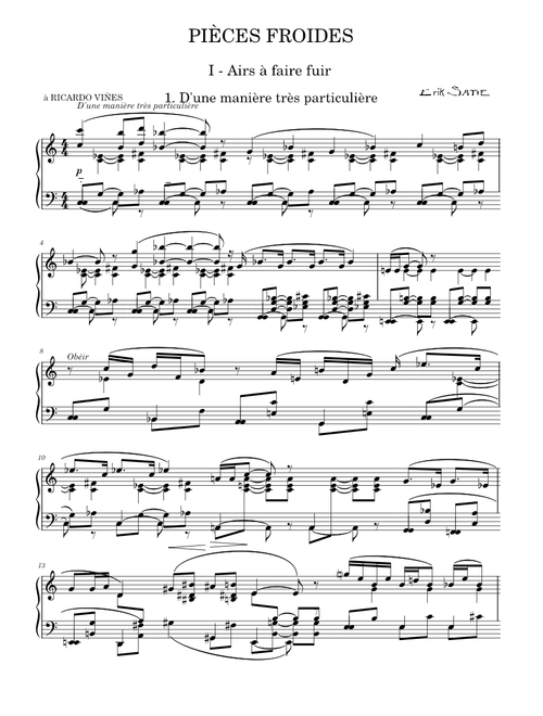 Pièces froides - Erik Satie - Musescore 4 Audio