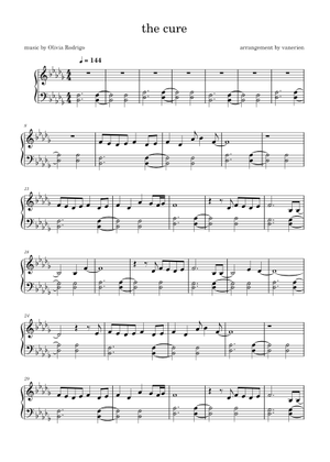Play Official version of The Cure Sheet Music by Olivia Rodrigo
