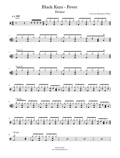 Fever – The Black Keys Fever / Drum Sheet Music