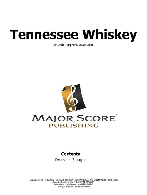 Tennessee Whiskey (Arr. MAJOR SCORE PUBLISHING TM.) - Chris Stapleton (Drums)