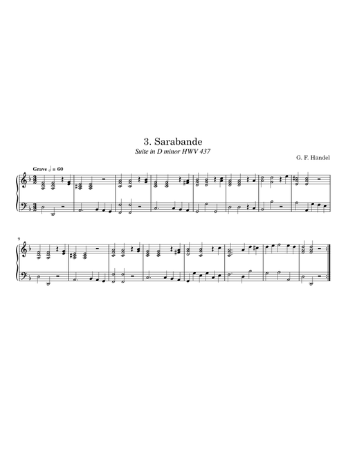 Händel - Suite in D minor HWV 437 3. Sarabande