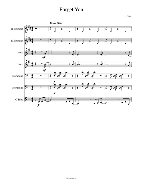 Forget You Cee Lo Green for Brass Quintet
