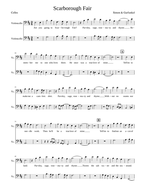 Scarborough Fair - Paul Simon and Garfunkel