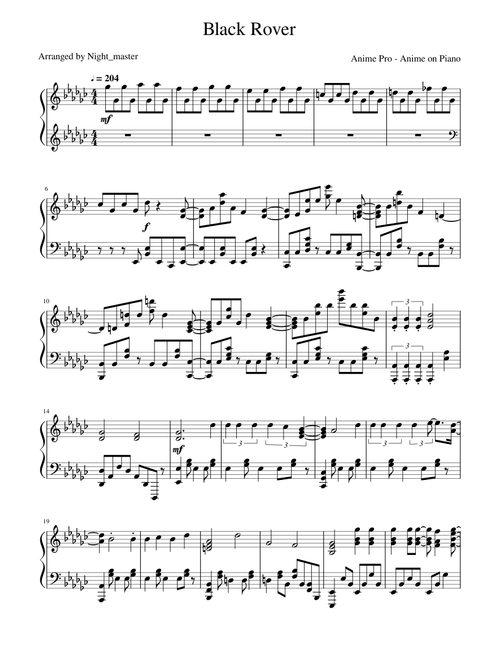 Black Rover - Black Clover OP 3 | Vickeblanka (piano) ( Anime Pro - Anime on Piano)