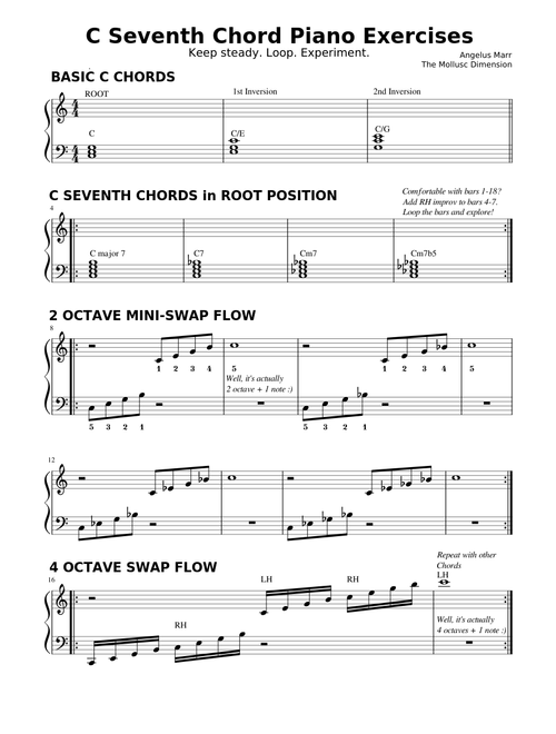 C Seventh Exercises for Piano