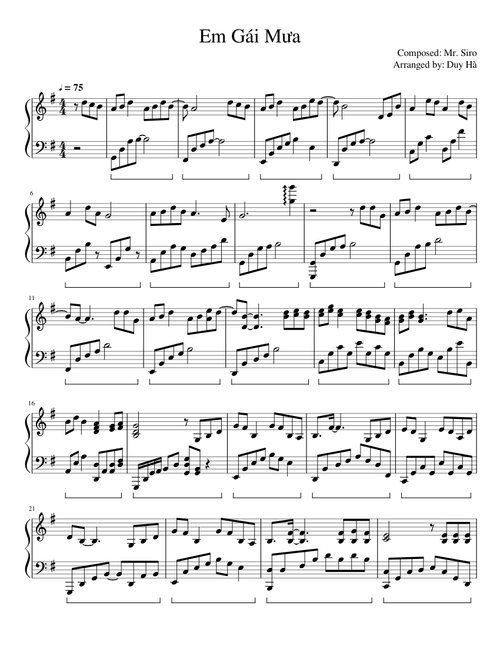 Em Gái Mưa - Piano Version