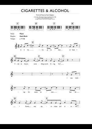 cigarettes and alcohol songsterr Play Official version of Cigarettes and alcohol Sheet Music by Oasis for  Guitar