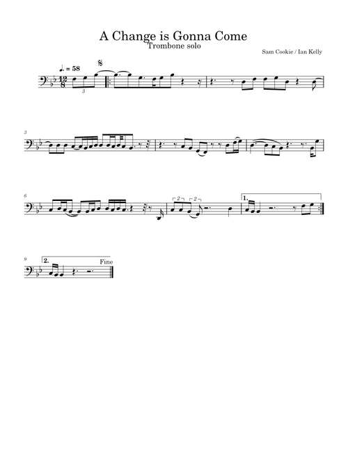 A change is gonna come – Sam Cooke A change is gonna come – Trombone Solo