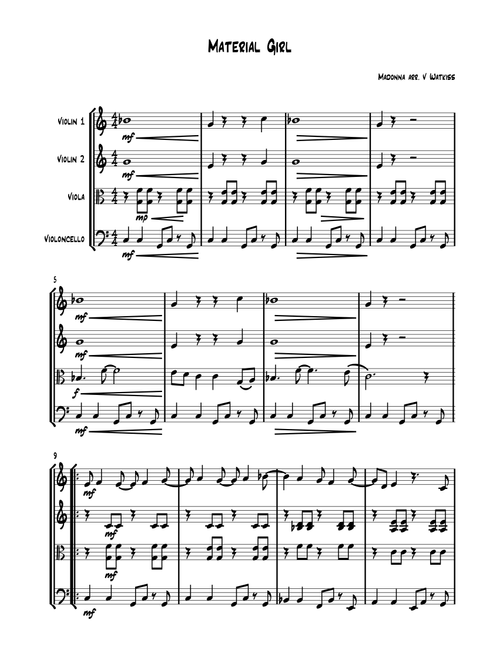 Material Girl (Arr. Verena Watkiss) - Madonna (String Quartet)
