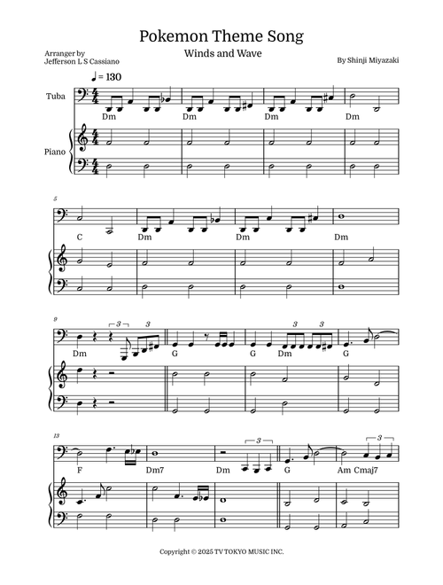 Pokemon (Arr. Jefferson LS Cassiano) - Shinji Miyazaki (Tuba and Piano)