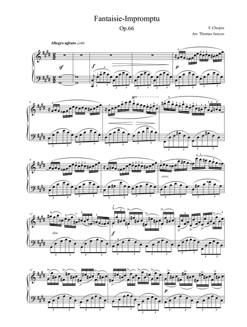 Fantaisie Impromptu (Arr. Thomas Jancso) - F. Chopin (Piano Solo)