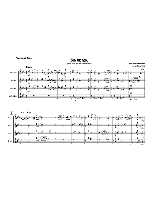 Body And Soul (Arr. Billy Kerr) - Tony Bennett & Amy Winehouse (Woodwind Ensemble)