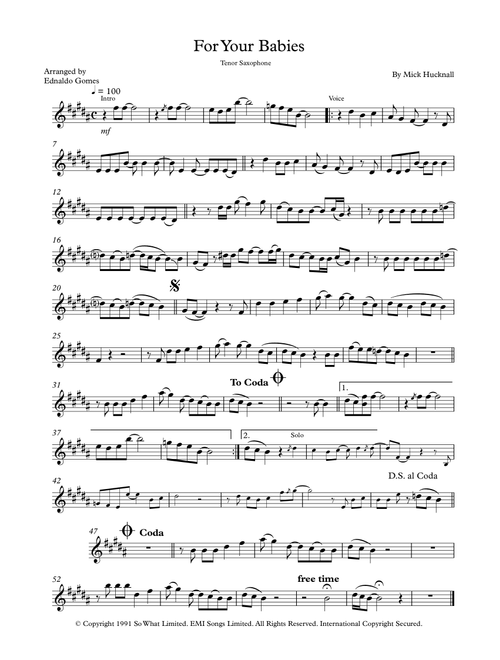 For Your Babies (Arr. Ednaldo Gomes) - Simply Red (Tenor Sax Solo)