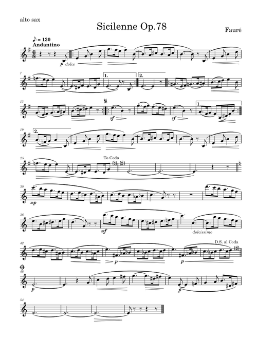 Fauré Sicilienne from Pelléas and Mélisande