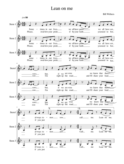 Lean on me – Bill Withers Lean on me