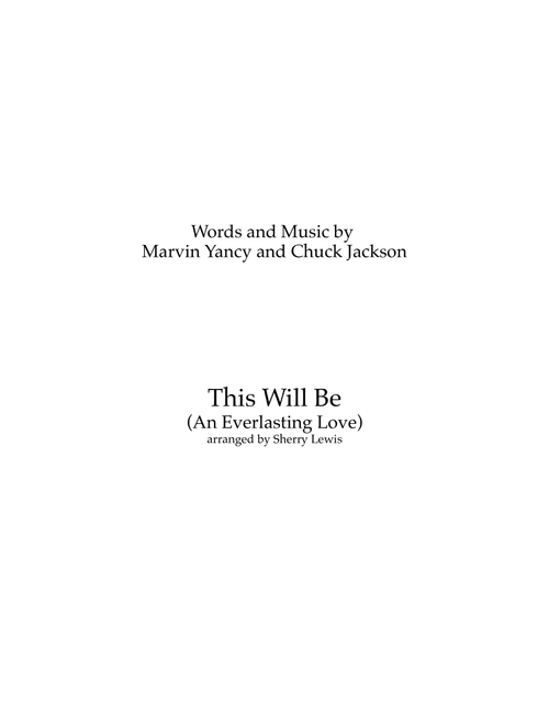 This Will Be (An Everlasting Love) (Arr. Sherry Lewis) - Natalie Cole (Small Ensemble)