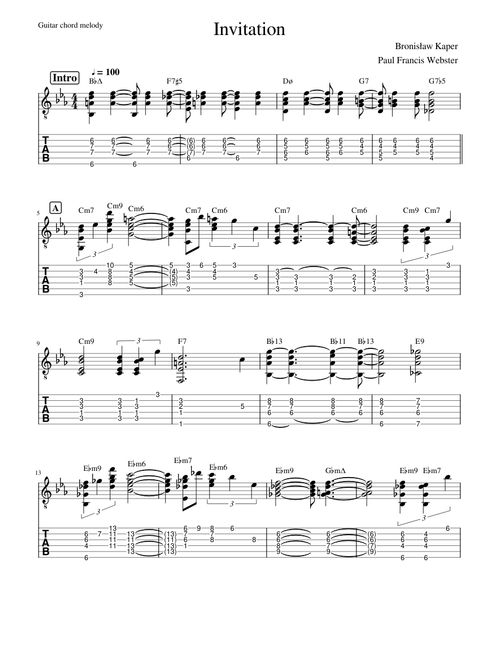 Invitation (guitar chord melody)