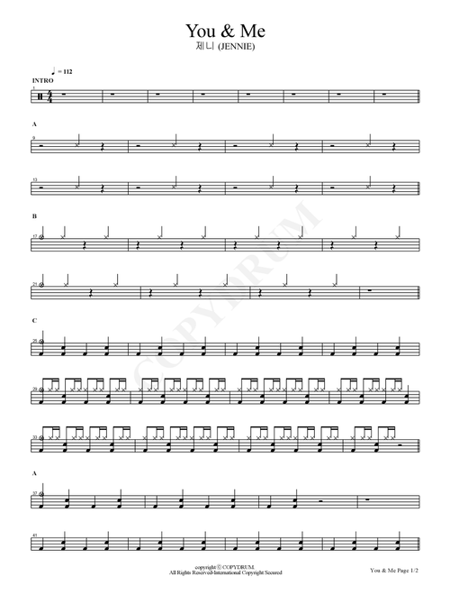 You And Me (Arr. COPYDRUM) - Jennie (Drums)