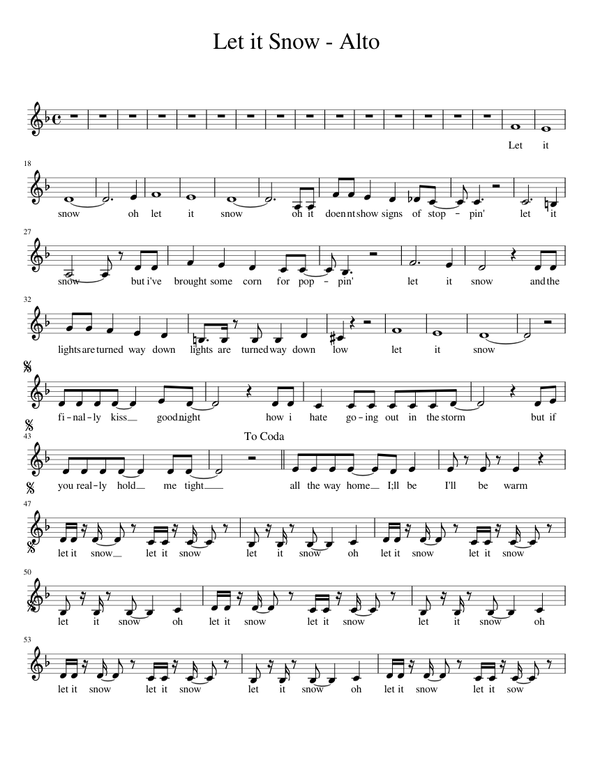Let it Snow - Alto Sheet music for Piano (Solo) | Musescore.com