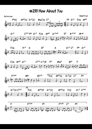 How About You? (Lead sheet with lyrics ) Sheet Music with Chords