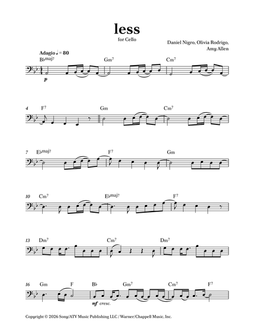 Less (Arr. Caio Costa) - Olivia Rodrigo (Cello Solo)