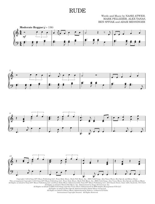 Rude - MAGIC! (Piano Solo)