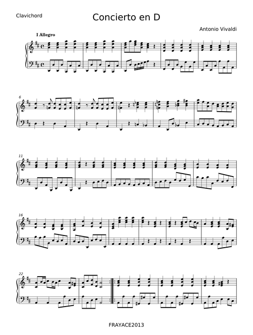 Concerto in D minor, RV 565 - Antonio Vivaldi