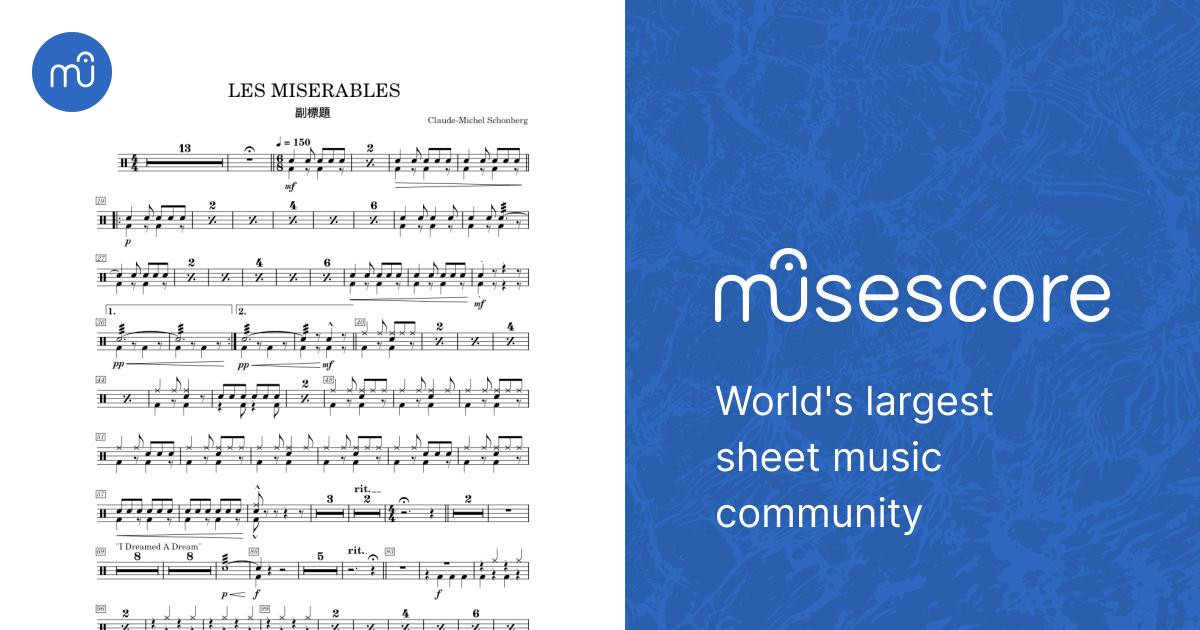 Les Misérables – Claude-Michel Schonberg Sheet Music for Drum