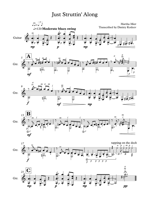 Just Struttin' Along (Arr. Dmitry Kotleev) - Martha Mier (Solo Guitar)