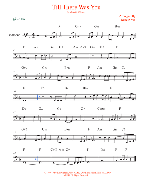 Till There Was You (Arr. Rene Alves) - The Beatles (Trombone Solo)