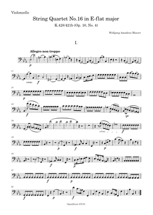 アート・デザイン・音楽 MOZART STREICH-QUARTETTE I Nr. 16 Mozart String Quartet No. 16 in E flat major K428/421b Sheet Music