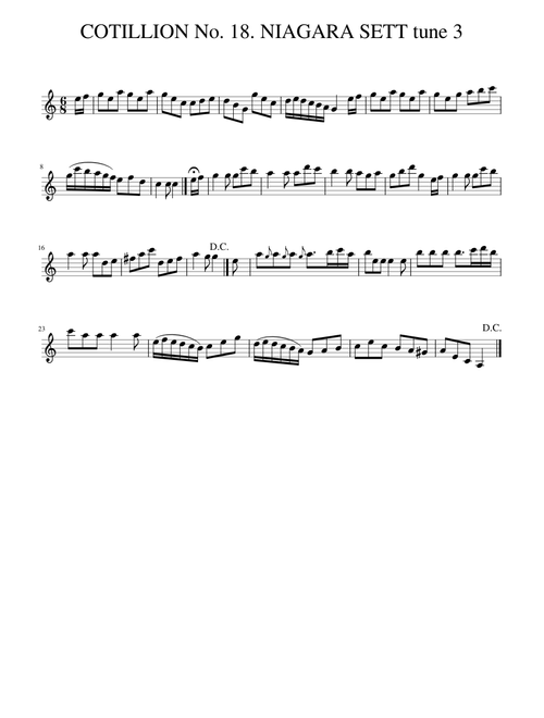 COTILLION No. 18. NIAGARA SETT tune 3