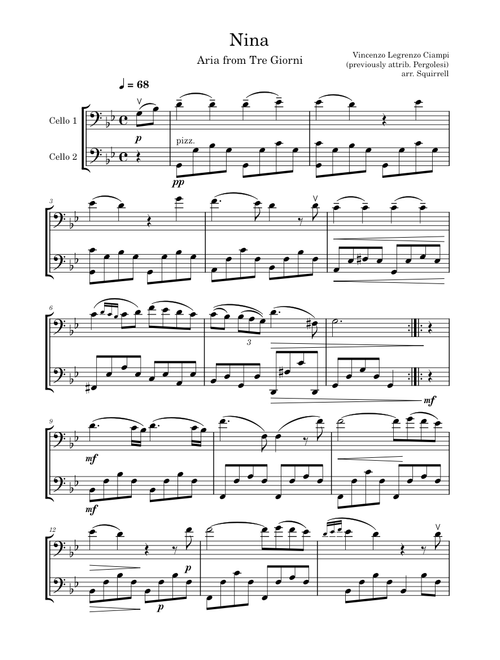 Tre giorni son che Nina – Giovanni Battista Pergolesi