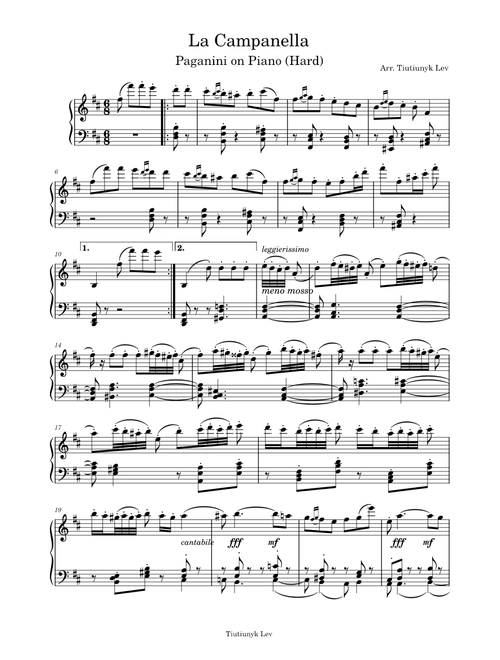 Violin Concerto No 2, op. 7 (La Campanella) – Niccolò Paganini arr. Tiutiunyk Lev