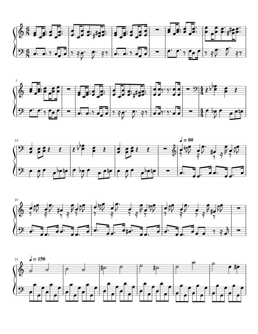 Super Mario Bros 3 - World Themes Sheet Music for Piano (Solo ...