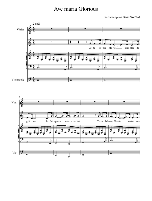 Ave maria – Glorious piano- cello-violon