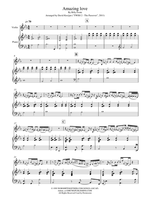 You Are My King (amazing Love) (Arr. David Kocijan) - Passion (Violin and Piano)