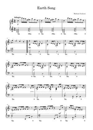 Play Official version of Earth song Sheet Music by Michael Jackson for ...