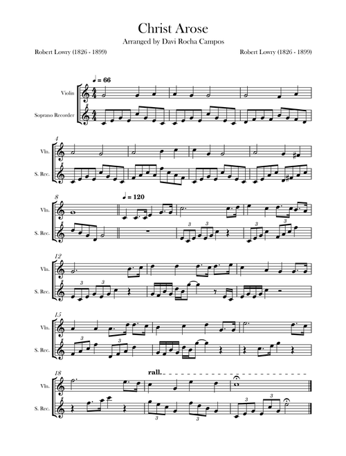 Christ Arose (Arr. Davi Rocha Campos) - Davi Rocha Campos and Eli Rocha Campos (Instrumental Duet)