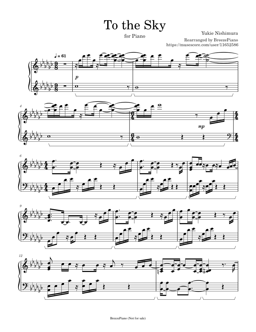 To The Sky by Yukie Nishimura 空へ by 西村由紀江 - BreezePiano