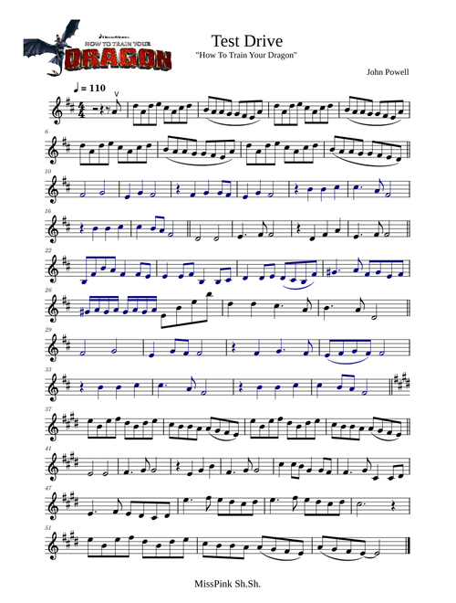 Test Drive (How To Train Your Dragon) John Powell (Easy Violin) 🎻