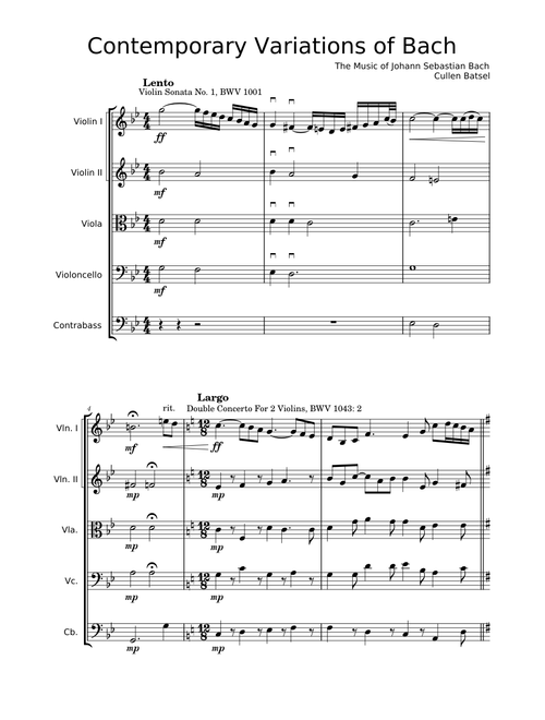 Concerto for 2 Violins in D minor, BWV 1043 – Johann Sebastian Bach contemporary variations of bach