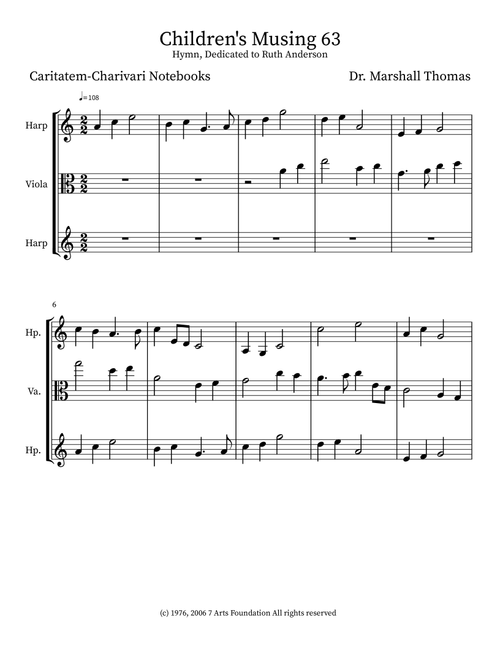 Children's Musing 63 - Celebrity Chamber Players (Small Ensemble)
