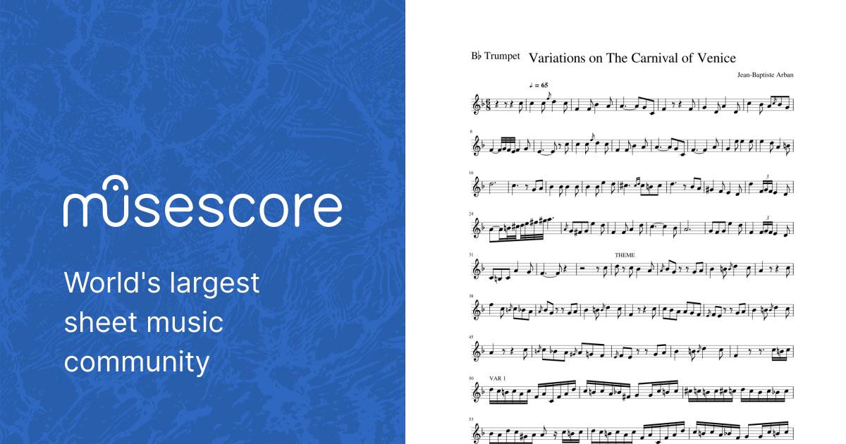 Variations of The Carnival of Venice (Trumpet Solo) Sheet music for