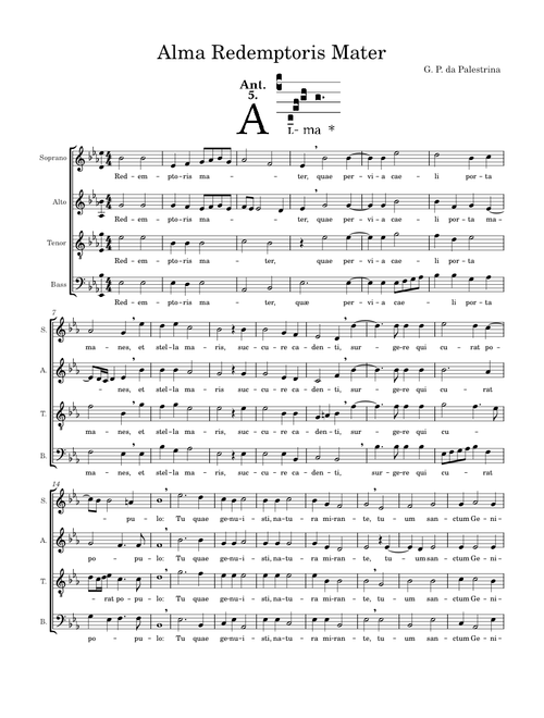 Alma redemptoris Mater – Giovanni Pierluigi da Palestrina Alma redemptoris Mater – Palestrina