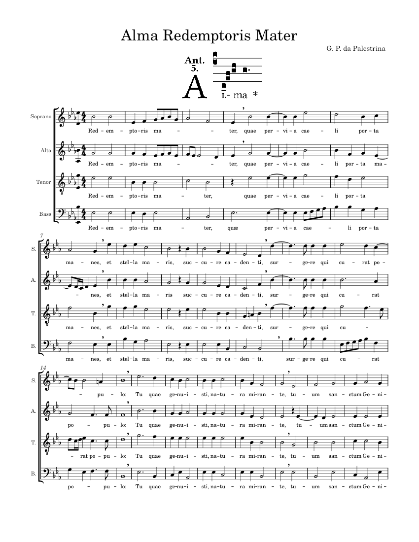 Alma redemptoris Mater – Giovanni Pierluigi da Palestrina Alma ...